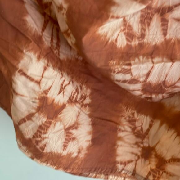 ULLA JOHNSON Senta One-Shoulder Tie Dye Stripe Cotton Top Sequoia - Picture 12 of 15